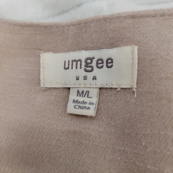 Umgee USA M/L Beige Boho Fringe Kimono Cardigan Crochet Trim Open Front - Picture 3 of 8